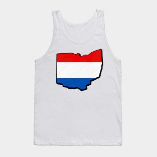 Red, White, and Blue Ohio Outline Tank Top